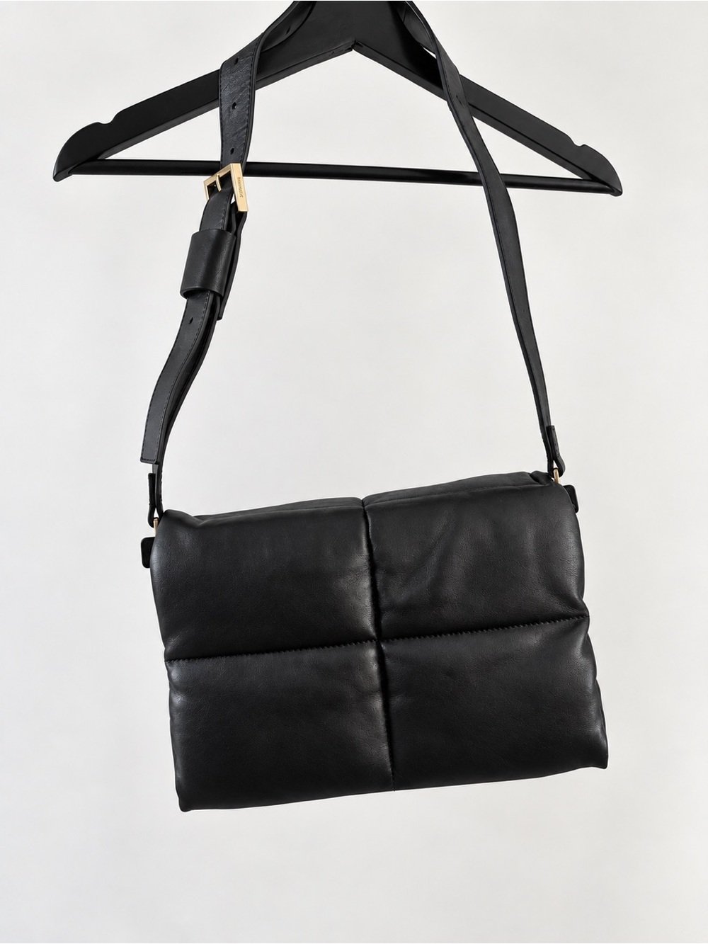 AllSaints Vittoria Quilted Leather Shoulder Bag Black